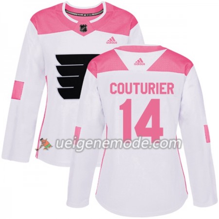 Dame Eishockey Philadelphia Flyers Trikot Sean Couturier 14 Adidas 2017-2018 Weiß Pink Fashion Authentic
